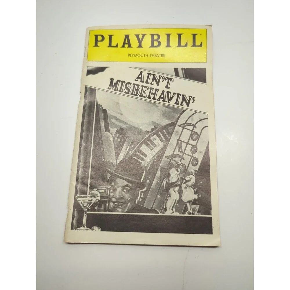 Vintage Plymouth Theater Playbill Ain't Misbehaving December 1980